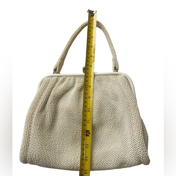 Vintage White cream Beaded Handbag - Picture 9 of 10